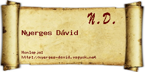 Nyerges Dávid névjegykártya